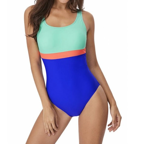 Color Band One-piece Swimsuit