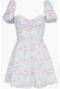 Floral Pattern Light Blue Dress